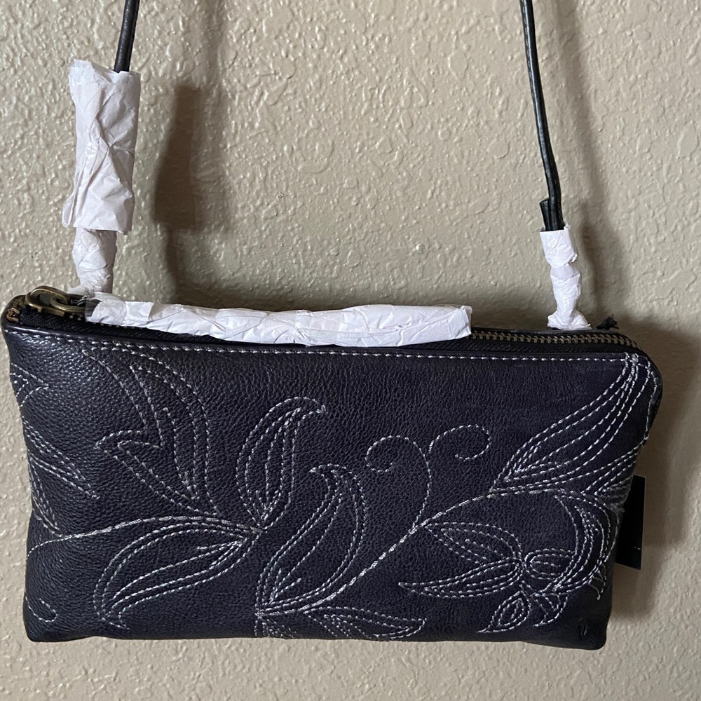 Frye Hadley Floral Embroidered Leather Clutch - Picture 4 of 9